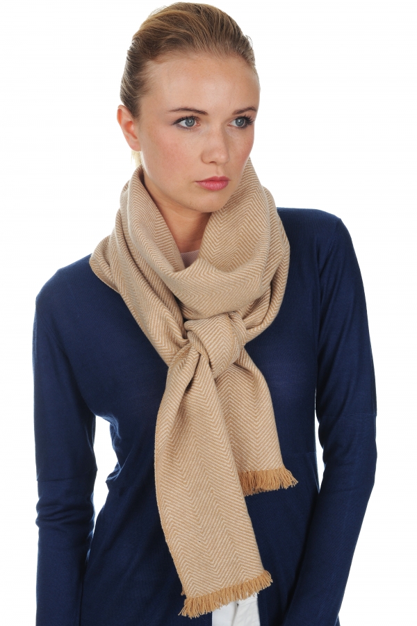 Cashmere accessori sciarpe  foulard orage beige 200 x 35 cm