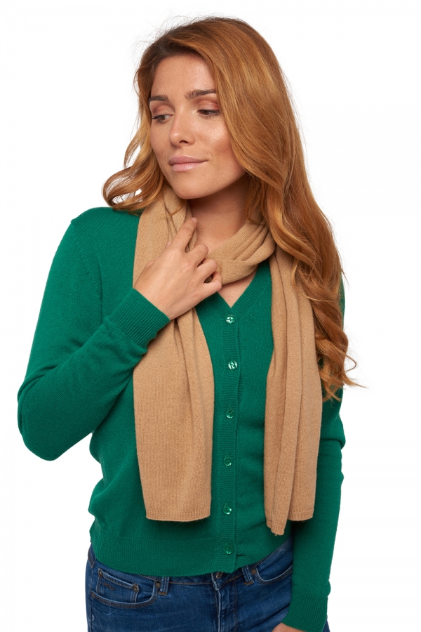 Cashmere accessori sciarpe  foulard ozone cammello 160 x 30 cm