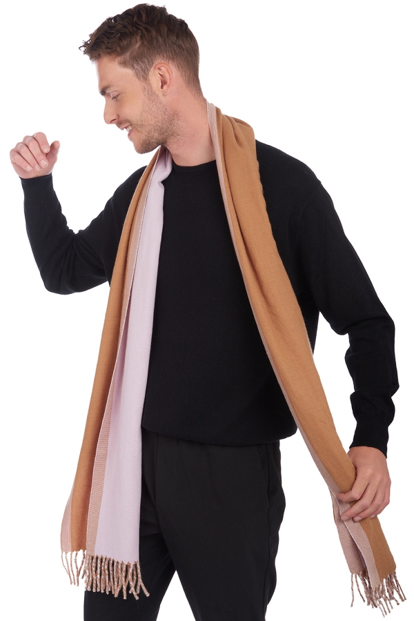 Cashmere accessori sciarpe foulard ajaccio cammello lilas 35 x 200 cm