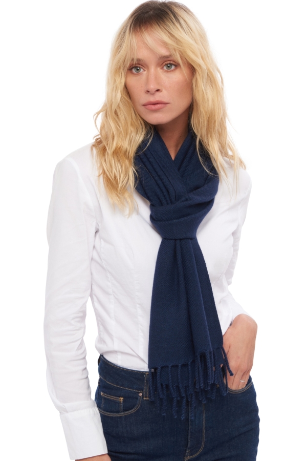 Cashmere accessori sciarpe foulard kazu200 blu navy 200 x 35 cm