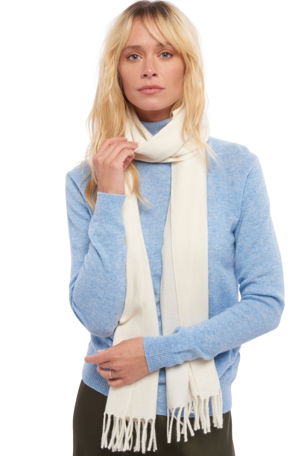 Cashmere accessori sciarpe foulard kazu200 ecru 200 x 35 cm