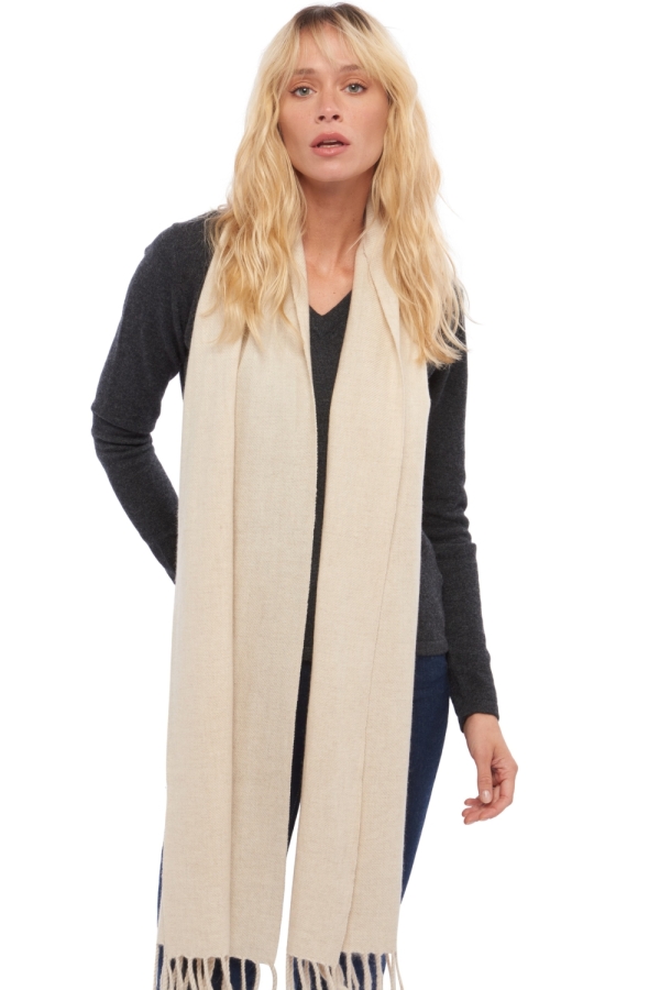 Cashmere accessori sciarpe foulard kazu200 ecru chine 200 x 35 cm
