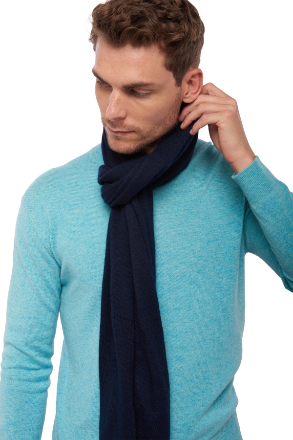 Cashmere accessori sciarpe foulard miaou blu notte 210 x 38 cm