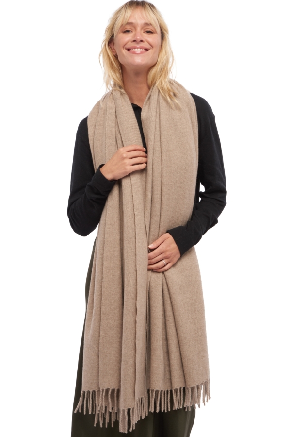 Cashmere accessori sciarpe foulard niry natural brown 200x90cm