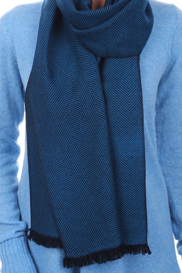 Cashmere accessori sciarpe foulard orage blu 200 x 35 cm