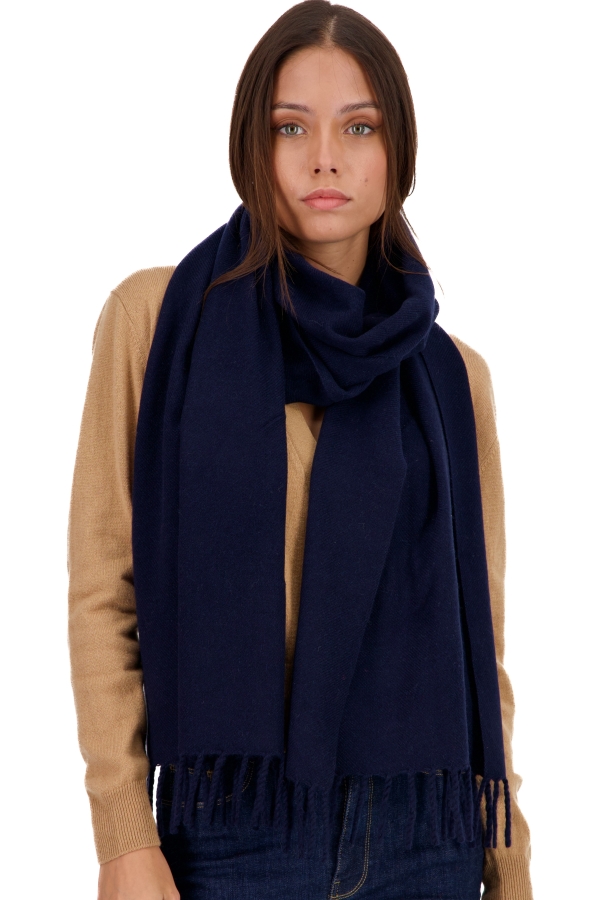 Cashmere accessori sciarpe foulard tartempion blu notte 210 x 45 cm