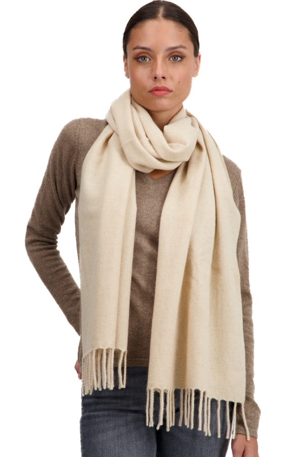 Cashmere accessori sciarpe foulard tartempion natural beige 210 x 45 cm