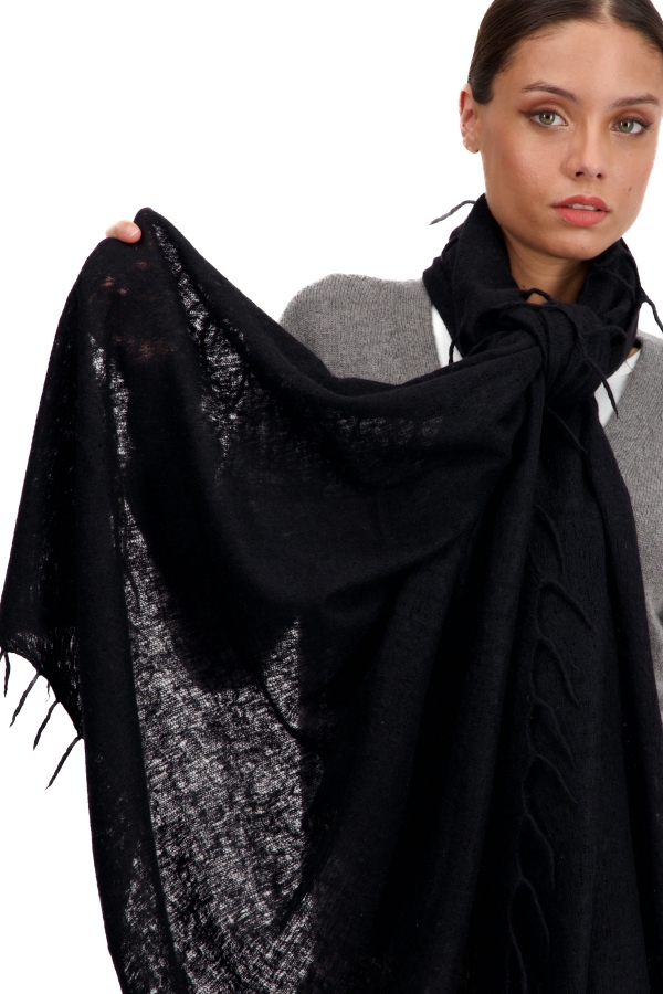 Cashmere accessori sciarpe foulard tresor nero 200 cm x 90 cm