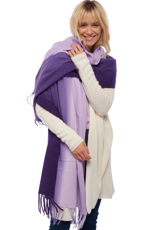 Cashmere accessori sciarpe foulard vaasa deep purple lilas 200 x 70 cm