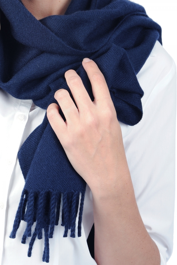 Cashmere accessori sciarpe foulard zak170 blu navy 170 x 25 cm