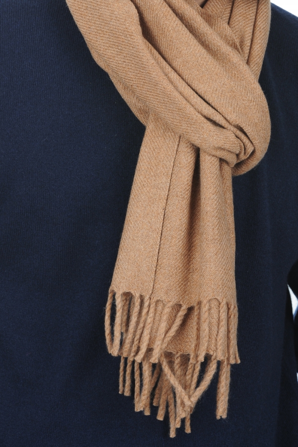 Cashmere accessori sciarpe foulard zak200 cammello chine 200 x 35 cm