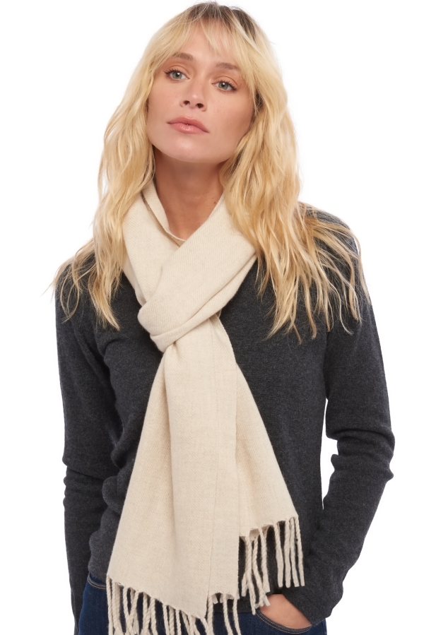 Cashmere accessori sciarpe foulard zak200 ecru chine 200 x 35 cm