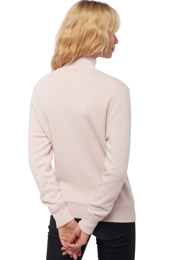 Cashmere cashmere donna cappuccio e zip akemi natural beige rosa pallido m