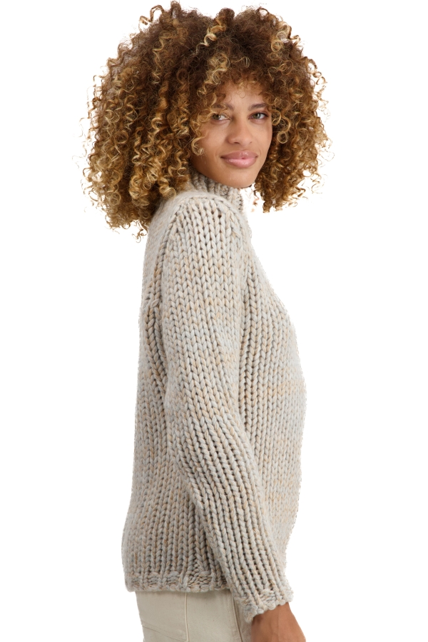 Cashmere cashmere donna collo alto toxane flanella chine cammello natural ecru xs