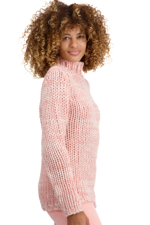 Cashmere cashmere donna collo alto toxane natural ecru rosa pallido peach 2xl