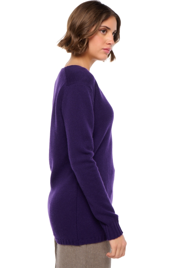 Cashmere cashmere donna maglioni in filato grosso vanessa deep purple s