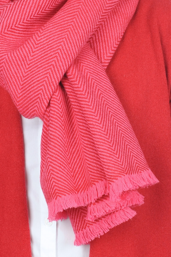Cashmere cashmere donna orage rosa shocking rosso rubino 200 x 35 cm