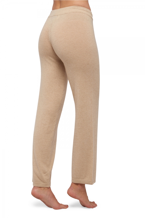 Cashmere cashmere donna pantaloni leggings malice natural beige 3xl