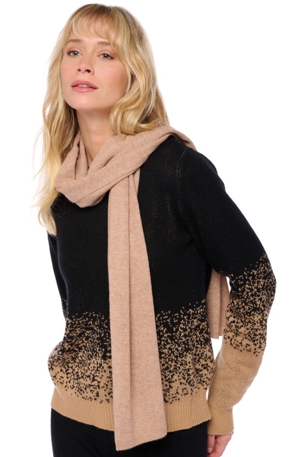 Cashmere cashmere donna sciarpe foulard ozone almondine 160 x 30 cm