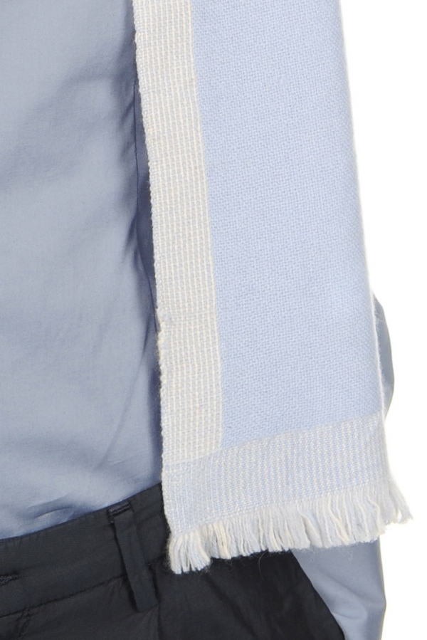 Cashmere cashmere donna sciarpe foulard tonnerre ciel ecru 180 x 24 cm