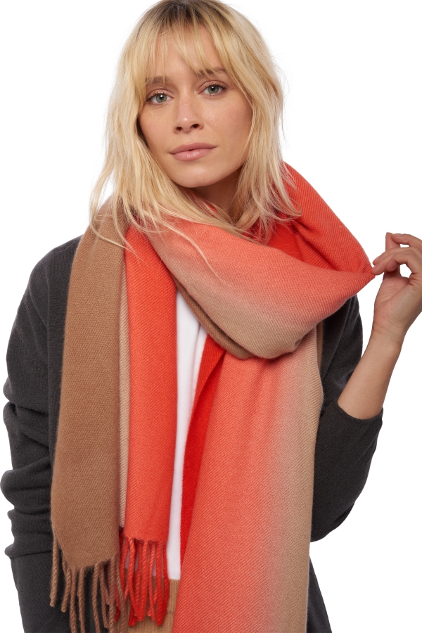 Cashmere cashmere donna sciarpe foulard vaasa bloody orange cammello chine 200 x 70 cm