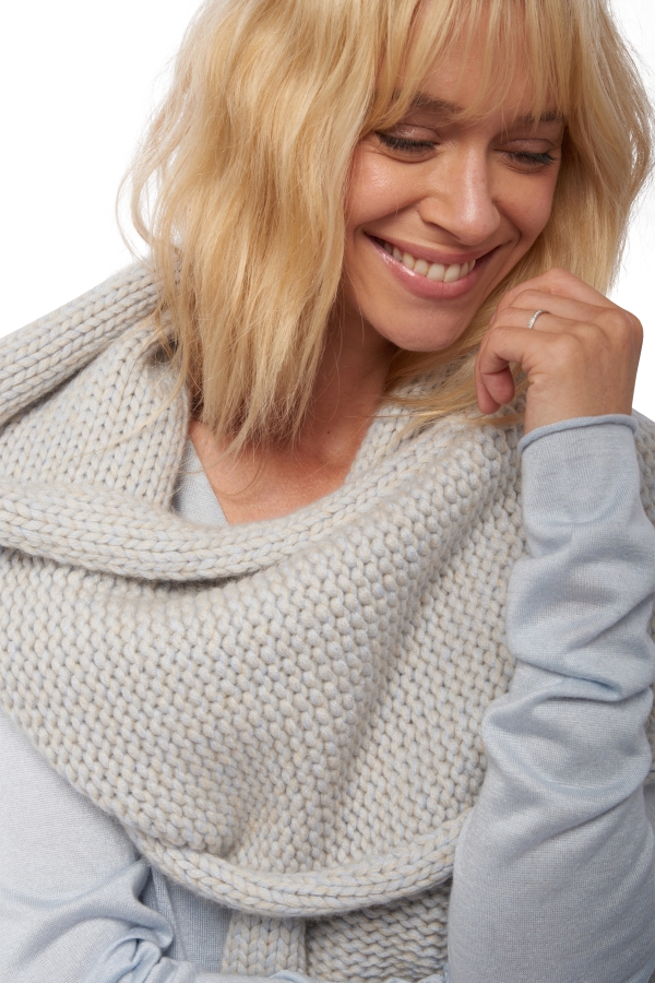 Cashmere cashmere donna sciarpe foulard venus ciel natural beige 200 x 38 cm