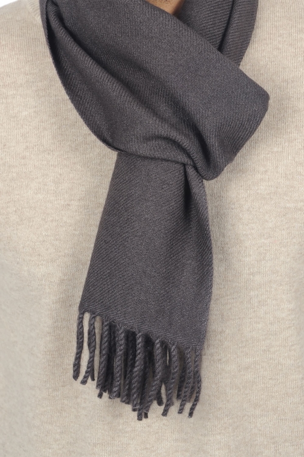 Cashmere cashmere donna sciarpe foulard zak170 carbon 170 x 25 cm