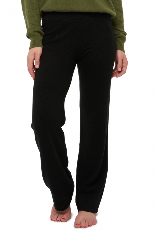 Cashmere donna pantaloni  leggings jeanette nero 2xl