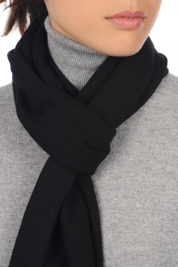 Cashmere uomo sciarpe foulard ozone nero 160 x 30 cm