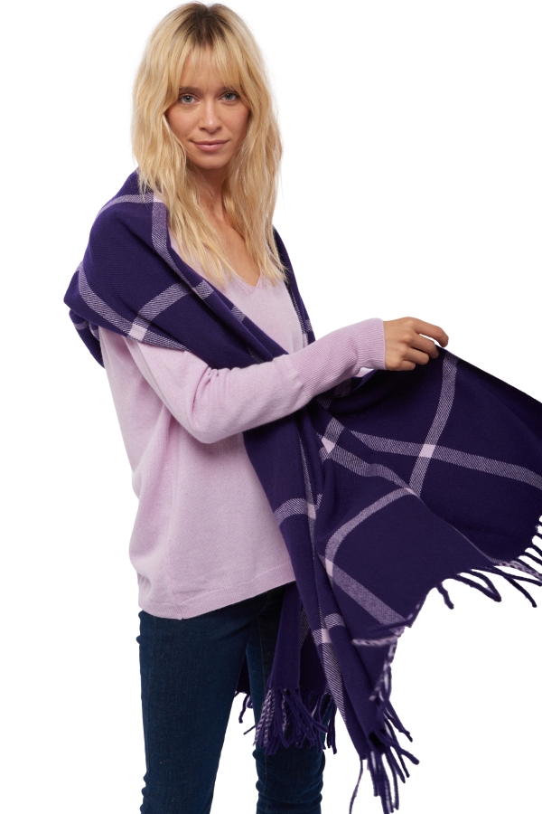 Cashmere uomo sciarpe foulard venezia deep purple lilas 210 x 90 cm
