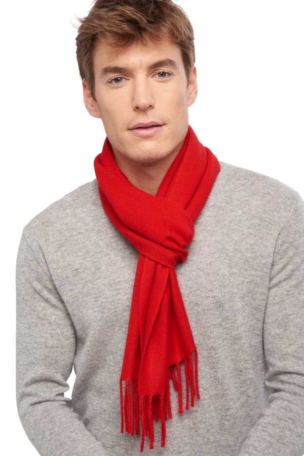 Cashmere uomo sciarpe foulard zak170 rosso franco 170 x 25 cm