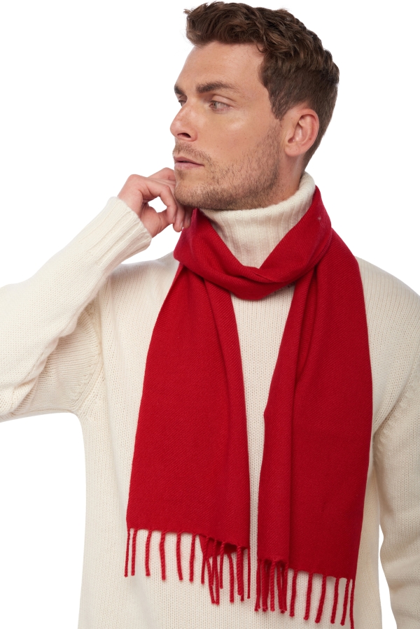 Cashmere uomo sciarpe foulard zak170 rosso intenso 170 x 25 cm