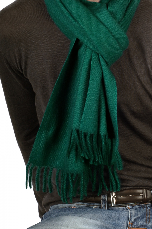 Cashmere uomo sciarpe foulard zak170 verde foresta 170 x 25 cm