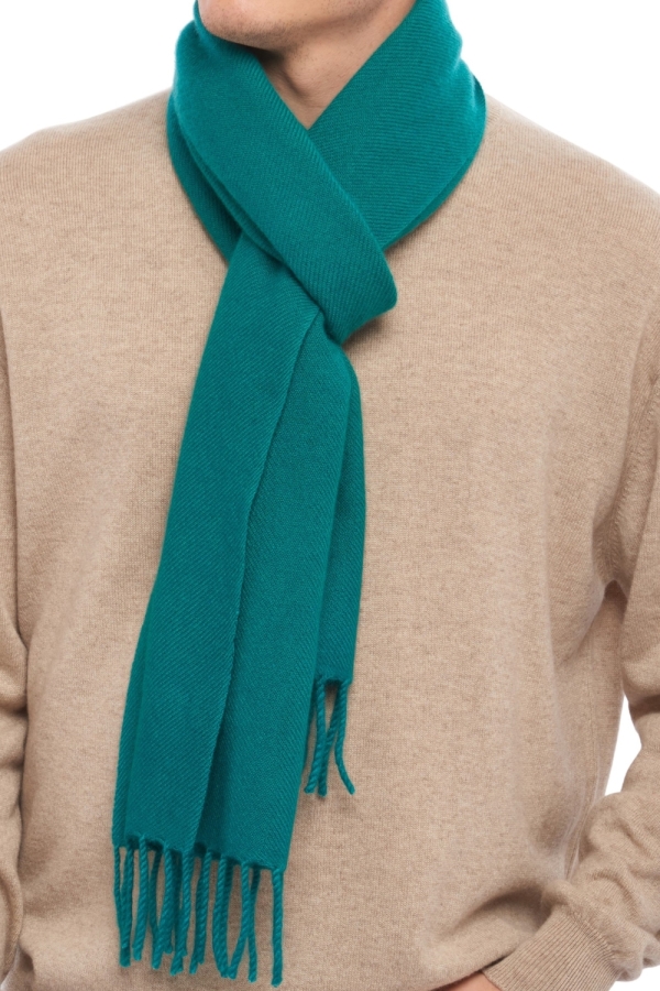 Cashmere uomo sciarpe foulard zak200 verde foresta 200 x 35 cm