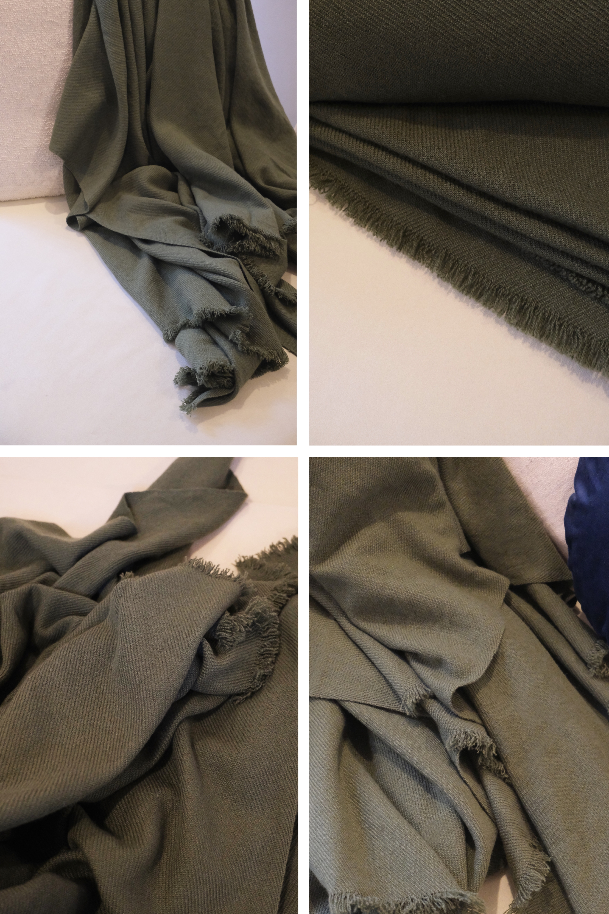 Cashmere accessori cocooning toodoo plain m 180 x 220 kaki 180 x 220 cm