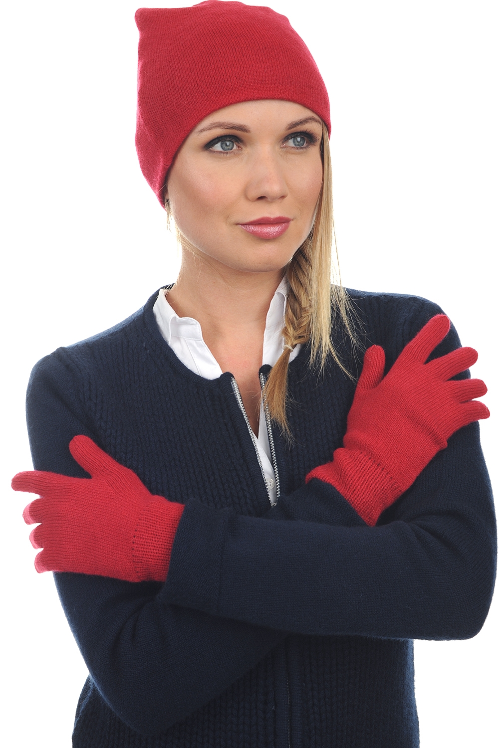 Cashmere accessori guanti manine rosso rubino 22 x 13 cm