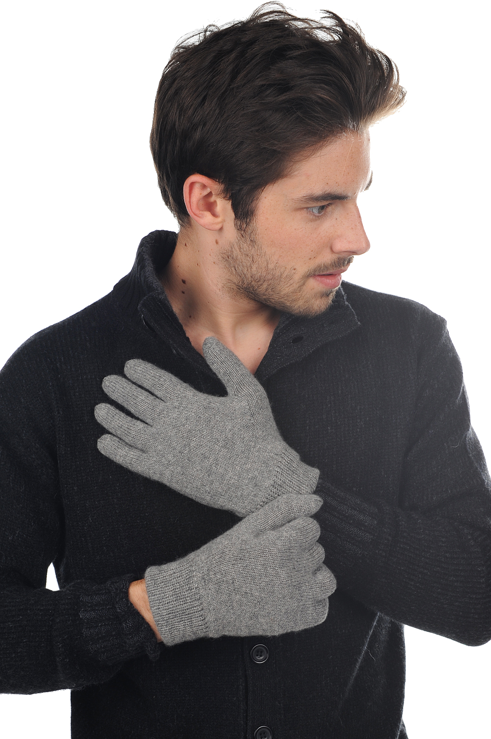 Cashmere accessori guanti manous grigio chine 27 x 14 cm