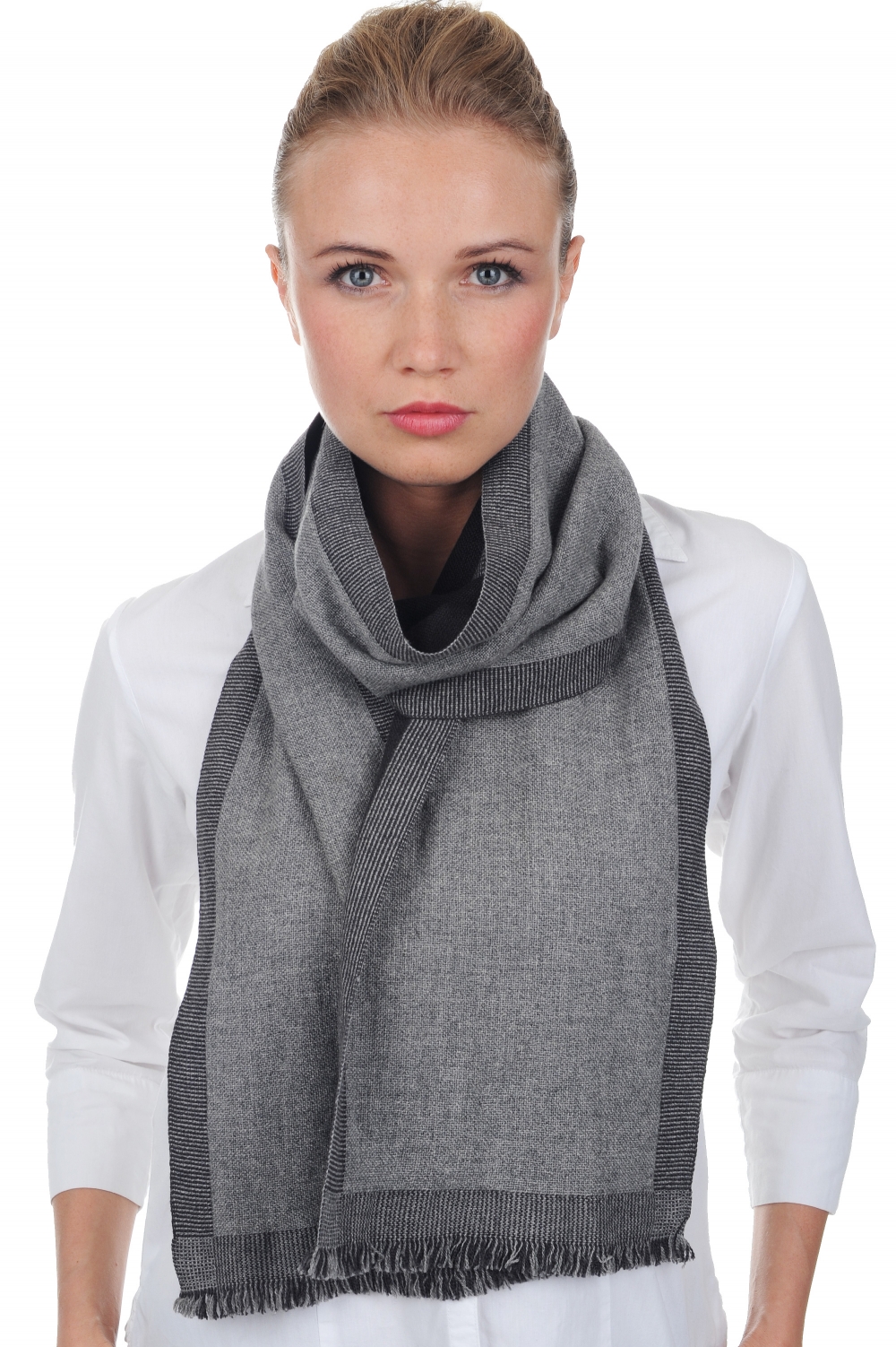 Cashmere accessori novita tonnerre grigio chine grigio antracite 180 x 24 cm