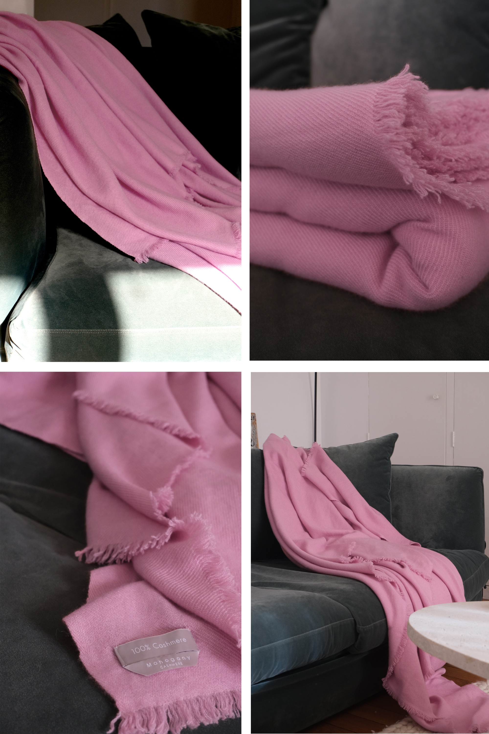 Cashmere accessori plaid toodoo plain l 220 x 220 rosa confetto 220x220cm
