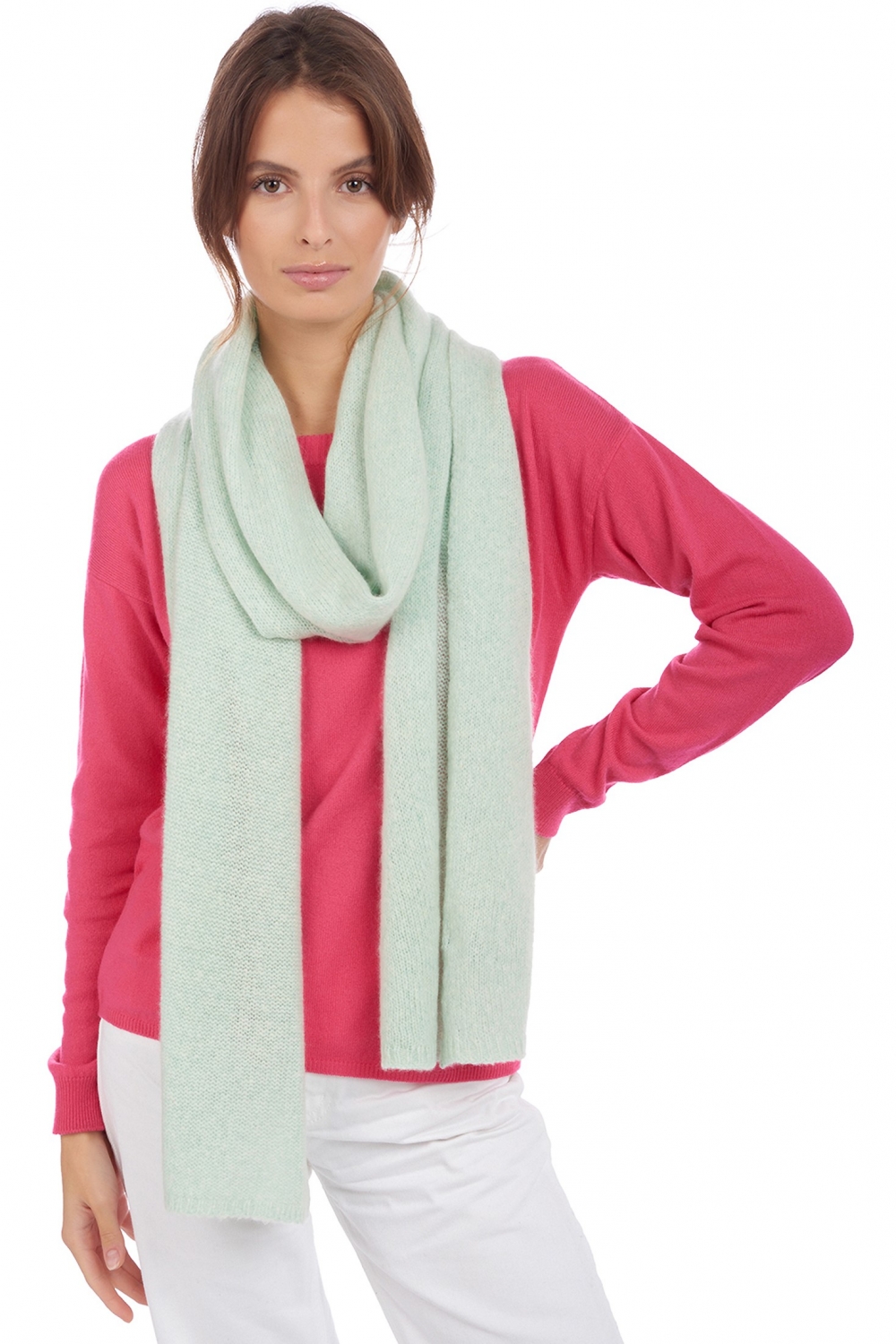 Cashmere accessori sciarpe foulard byblos celadon 220 x 38 cm