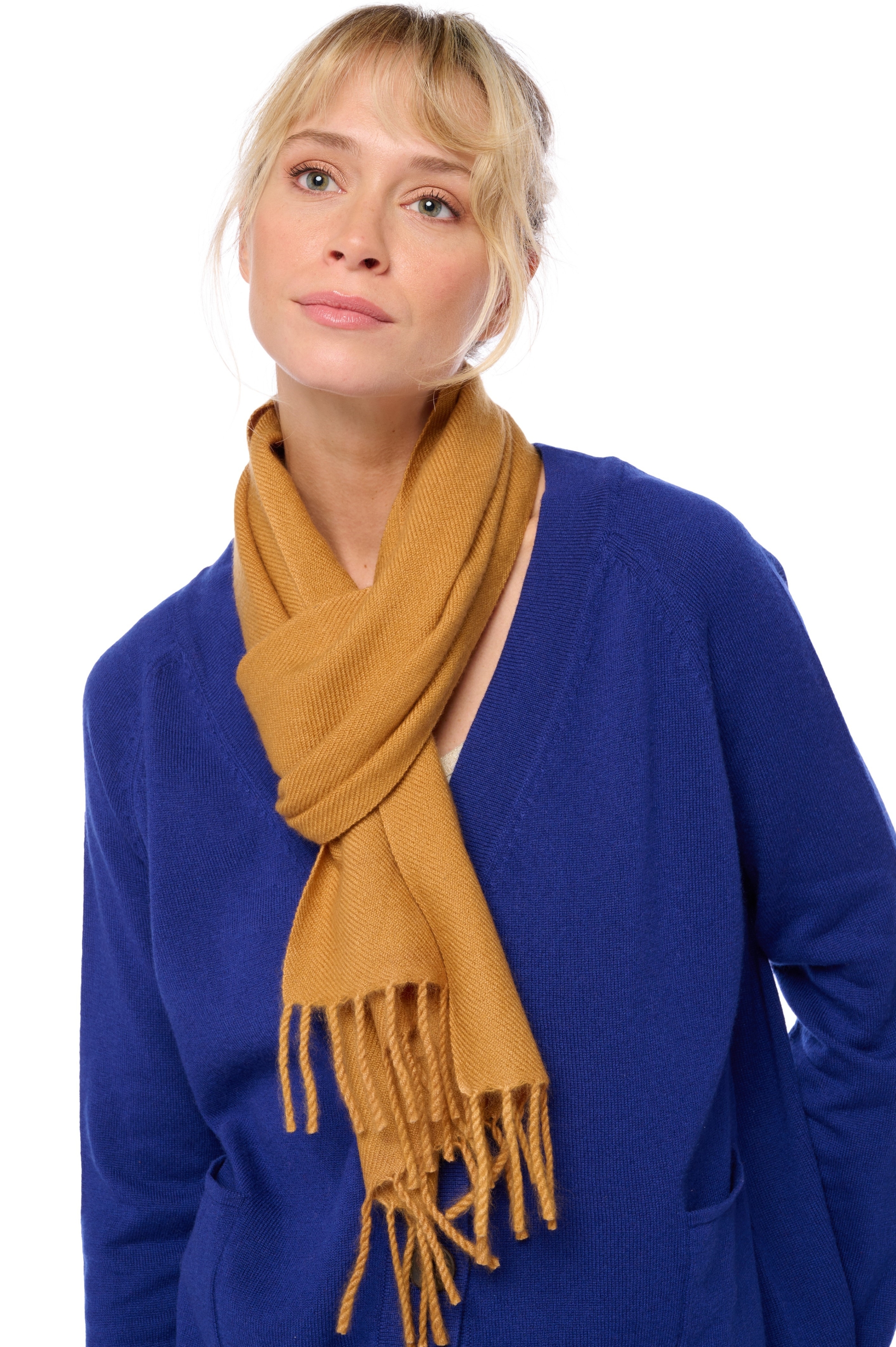 Cashmere accessori sciarpe foulard kazu170 burro di arachidi 170 x 25 cm
