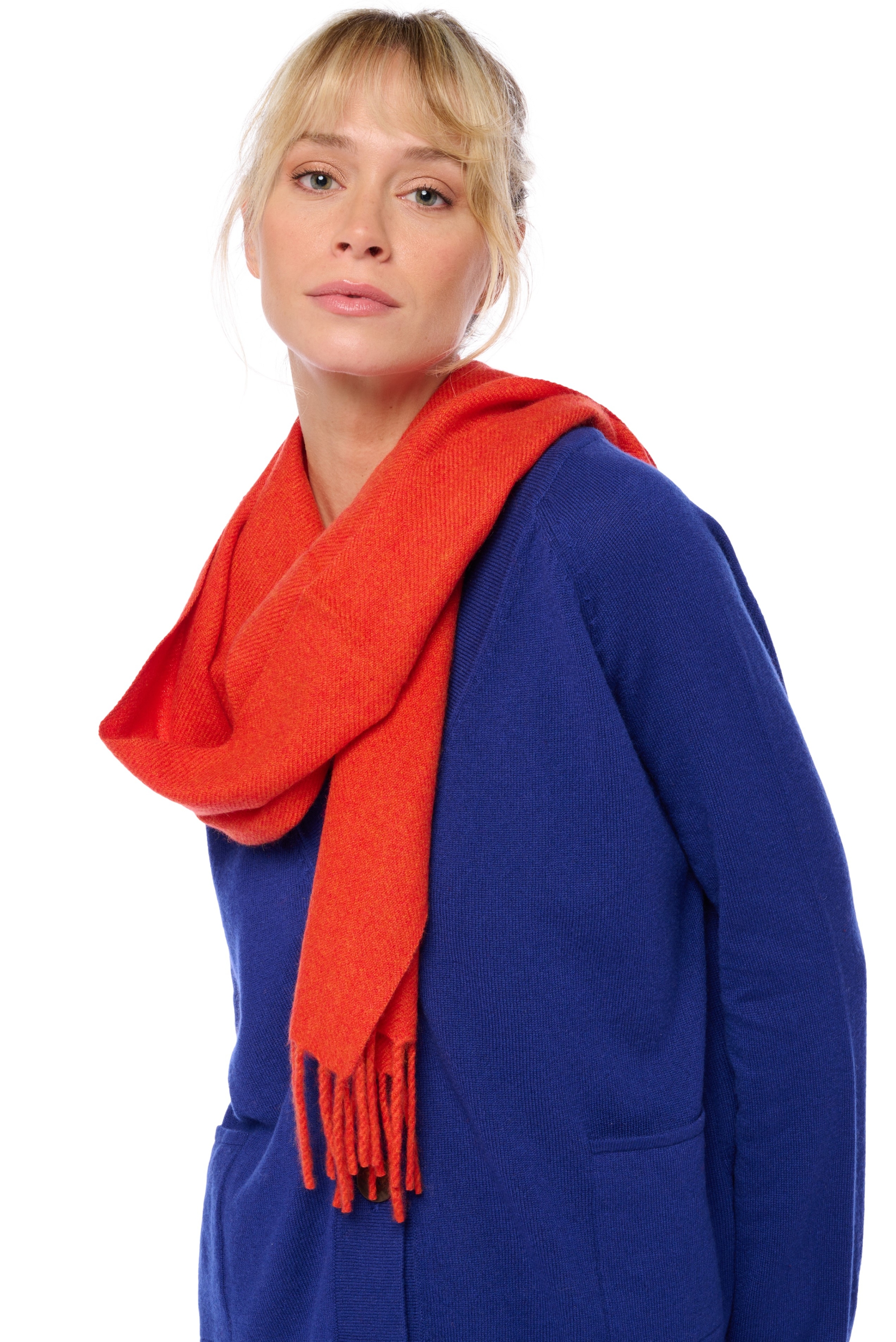 Cashmere accessori sciarpe foulard kazu200 paprika 200 x 35 cm