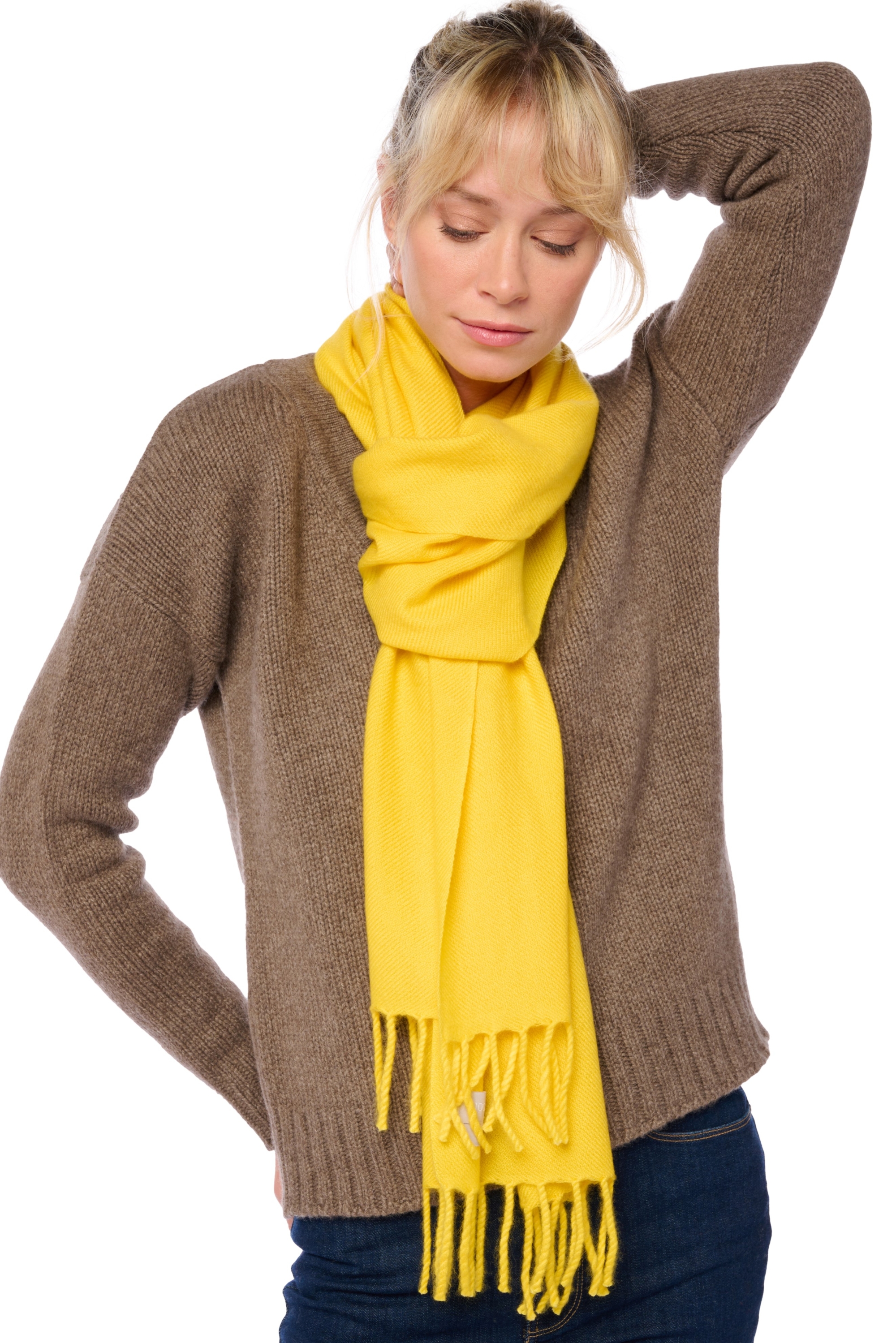 Cashmere accessori sciarpe foulard kazu200 tournesol 200 x 35 cm