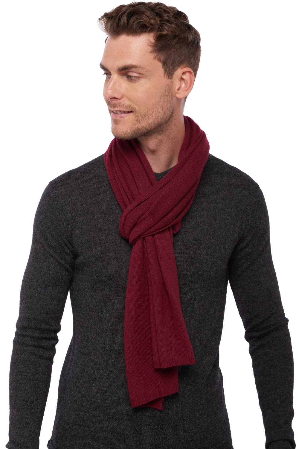 Cashmere accessori sciarpe foulard miaou bordeaux 210 x 38 cm