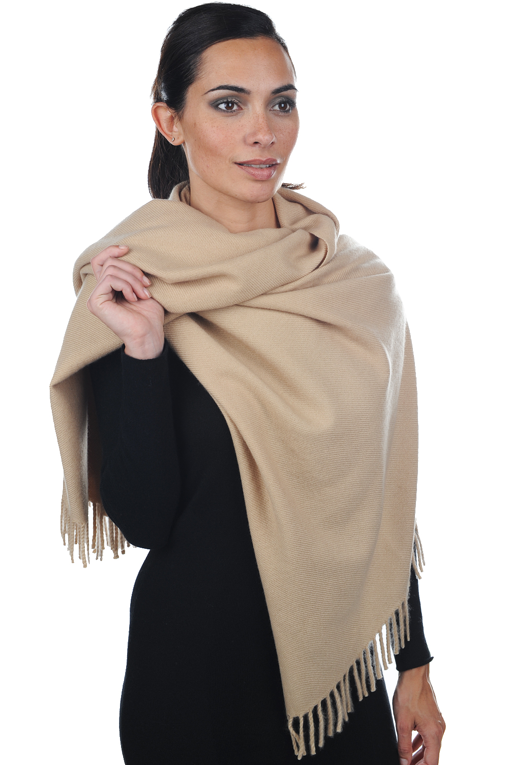 Cashmere accessori sciarpe foulard niry beige 200x90cm