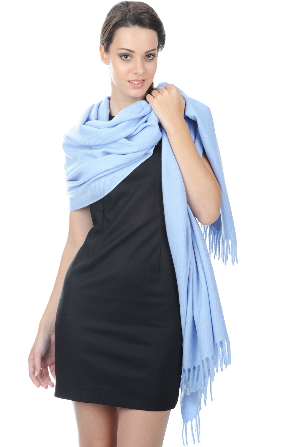 Cashmere accessori sciarpe foulard niry cielo 200x90cm
