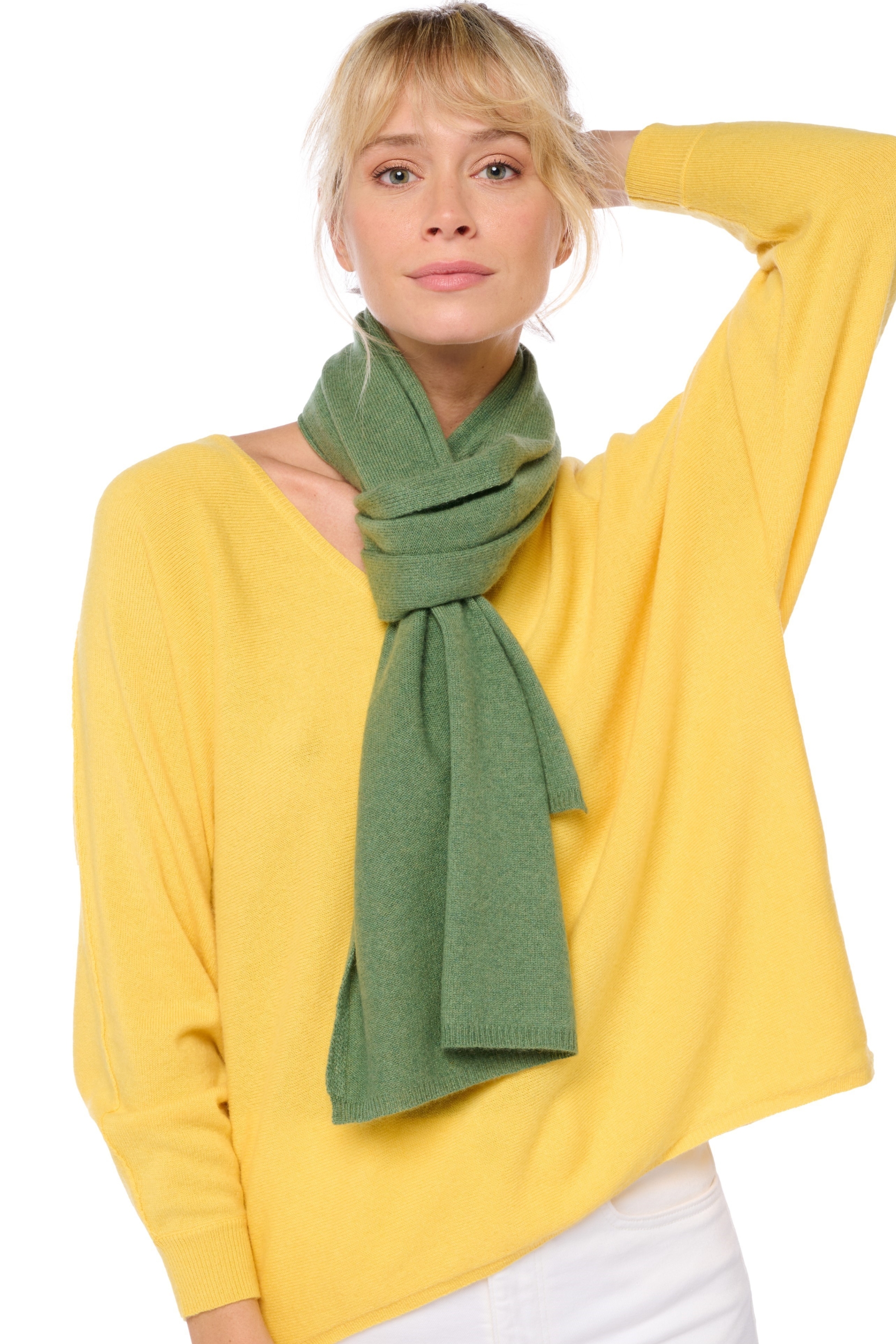 Cashmere accessori sciarpe foulard ozone foliage 160 x 30 cm