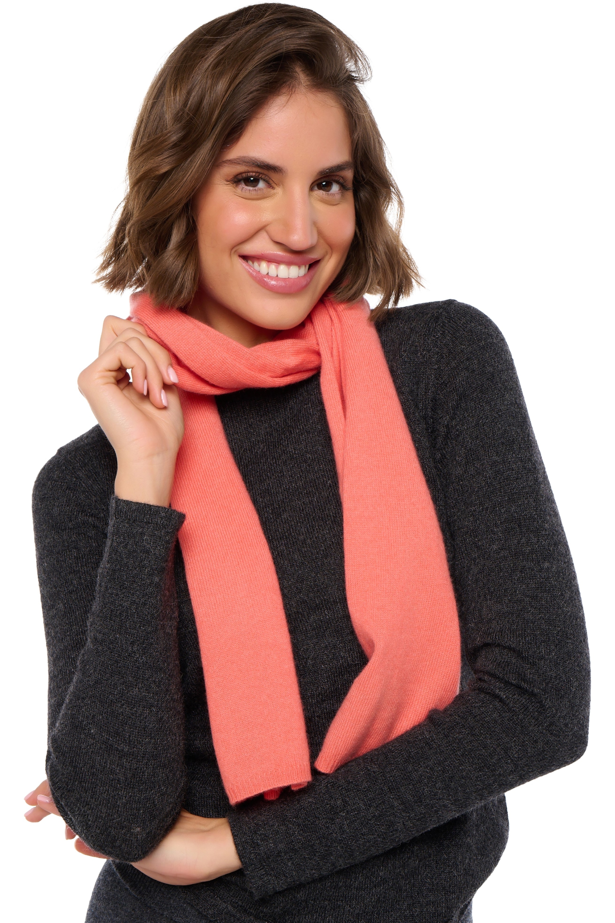 Cashmere accessori sciarpe foulard ozone peach 160 x 30 cm