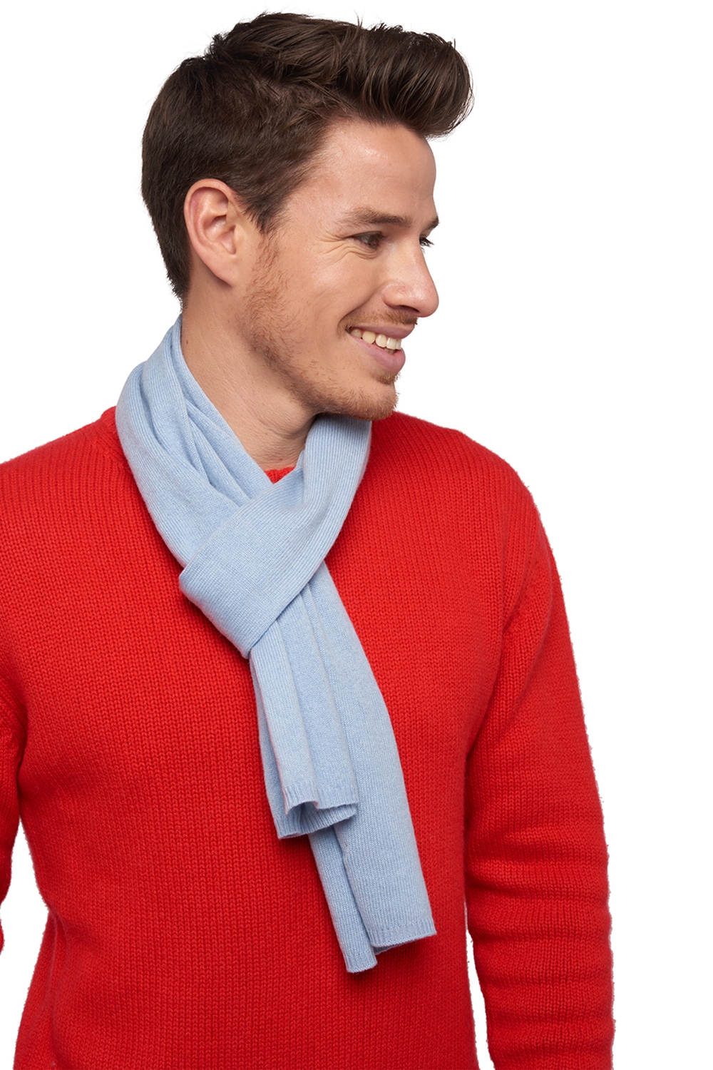 Cashmere accessori sciarpe foulard ozone sky blue 160 x 30 cm