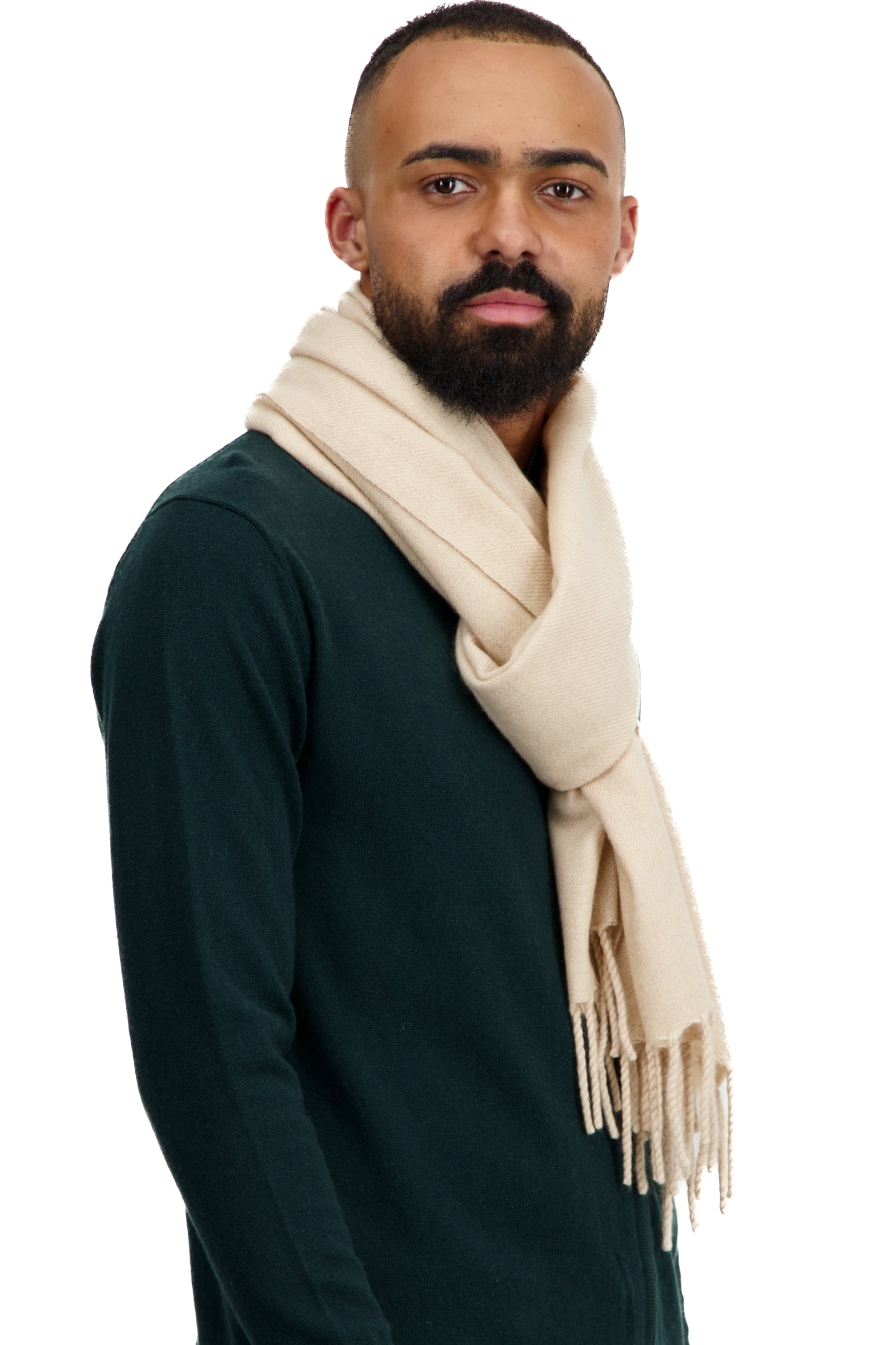 Cashmere accessori sciarpe foulard tizac natural beige 210 x 45 cm
